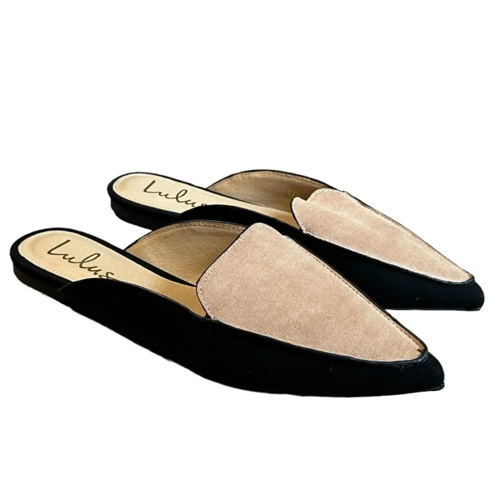 Lulu’s Joelle Color Block Suede Loafer Slides